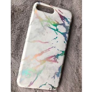 White Marble Holographic iPhone 7/8 Plus case
